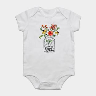 Womens Happiness Is Being Grammy Life - Flower Art - Grandma Tee T-Shirt For Women Baby Bodysuit